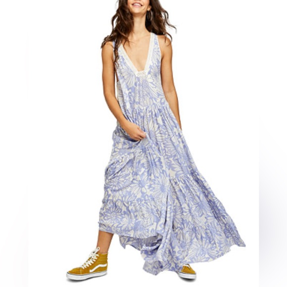 NWT Free People Tiers For You Maxi Slip Dress, Sz XS - Picture 1 of 7